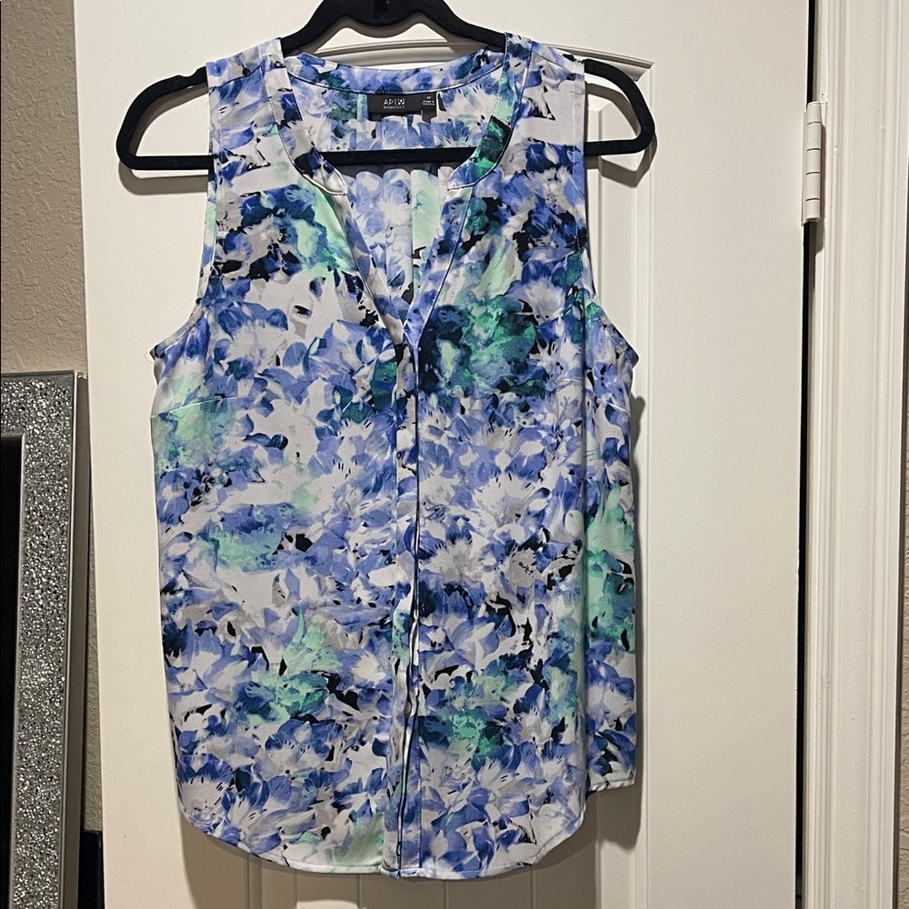 Apt. 9 Women's Blue and Green Sleeveless Blouse